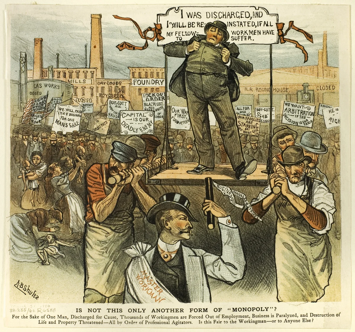 Is Not This Only Another Form of "Monopoly"?, from Puck by A. B. Schultz, print, 1886