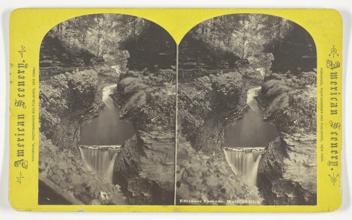 Entrance Cascade, Watkins Glen by William Purviance, photograph, 1860-1868