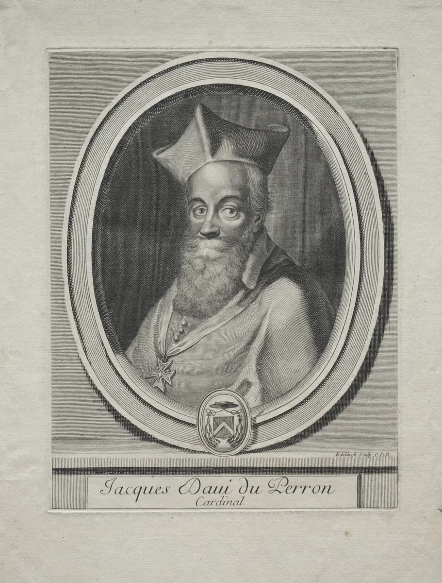 Cardinal Jaques Davey Duperron by Gerard Edelinck, print, 1655-1707