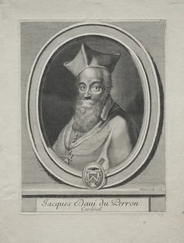 Cardinal Jaques Davey Duperron by Gerard Edelinck, print, 1655-1707