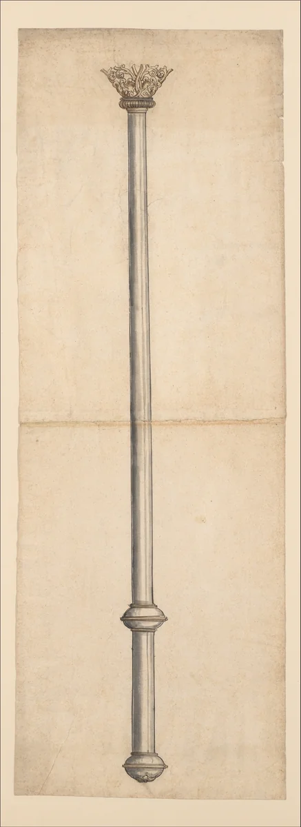 Design for a Scepter by anonymous, drawing, 1500-1600