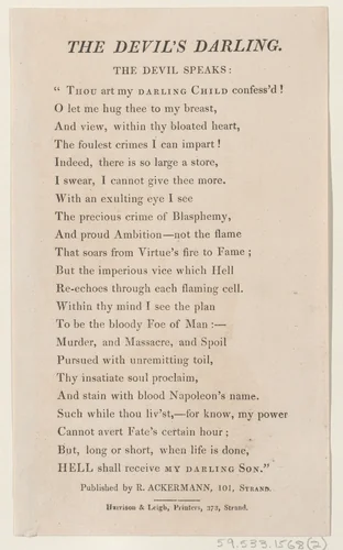 The Devil's Darling: Text by Rudolph Ackermann, print, 1814