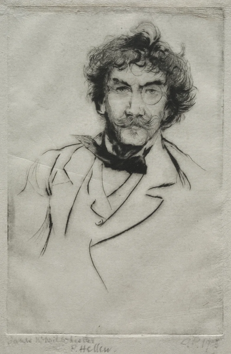 James MacNeill Whistler by Paul César Helleu, print, 1903