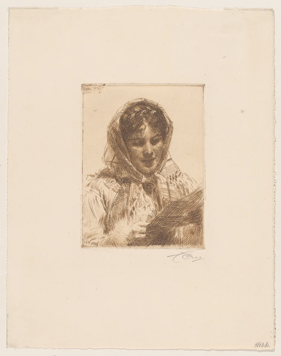 The Letter by Anders Zorn, print, 1913