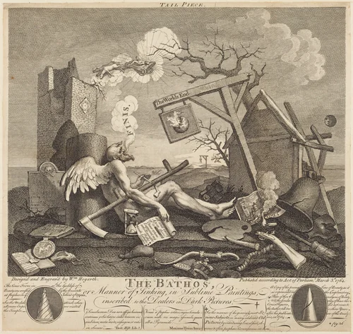 Tailpiece, or The Bathos by William Hogarth, print, 1764
