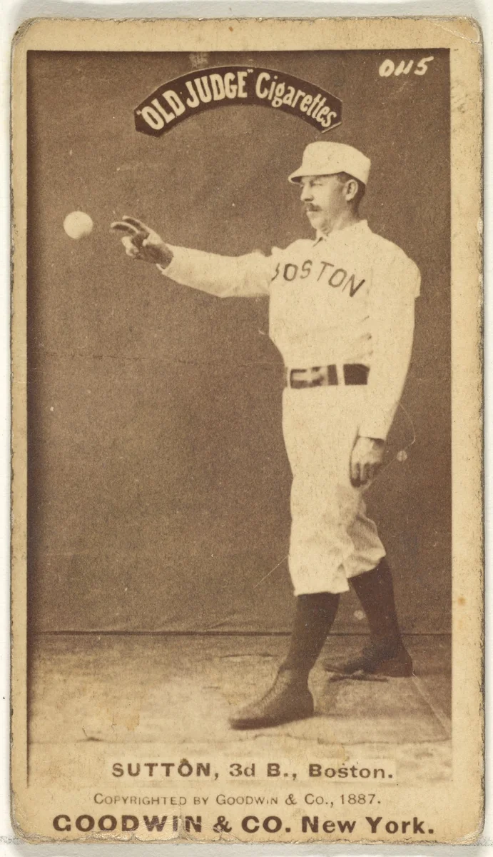 Sutton, 3rd Base, Boston, from the Old Judge series (N172) for Old Judge Cigarettes by Goodwin & Company, photograph, 1887