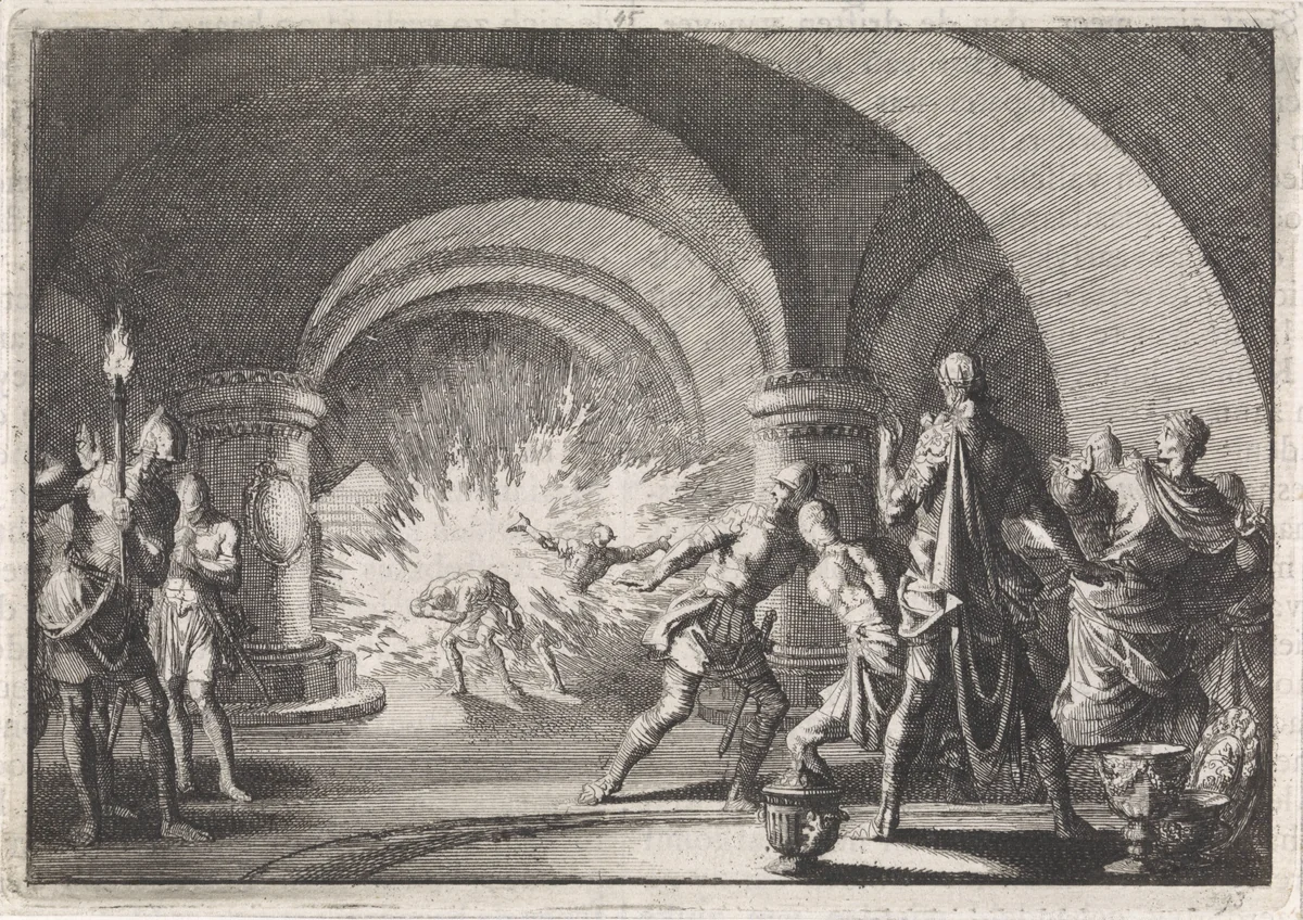 Graf van David op bevel van Herodes voor de tweede keer geopend by Jan Luyken, print, 1704