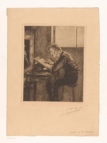 Zelfportret by Georges Montenez, print, 1888
