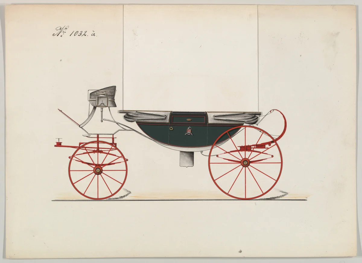 Landau #1032a by Brewster & Co., drawing, 1850-1870