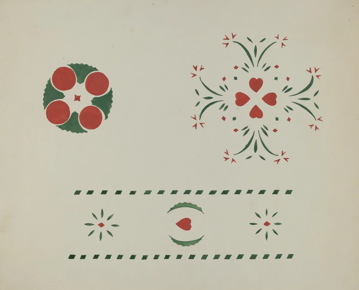 Stencilled Wall by Ray Holden, index of american design, 1936