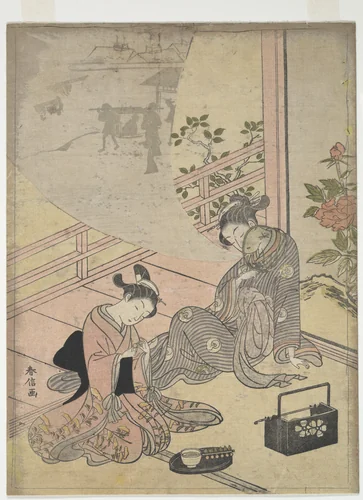Parody of the Tale of Young Man Lu: Courtesan Dreaming by Suzuki Harunobu (鈴木春信), print, 1764-1772
