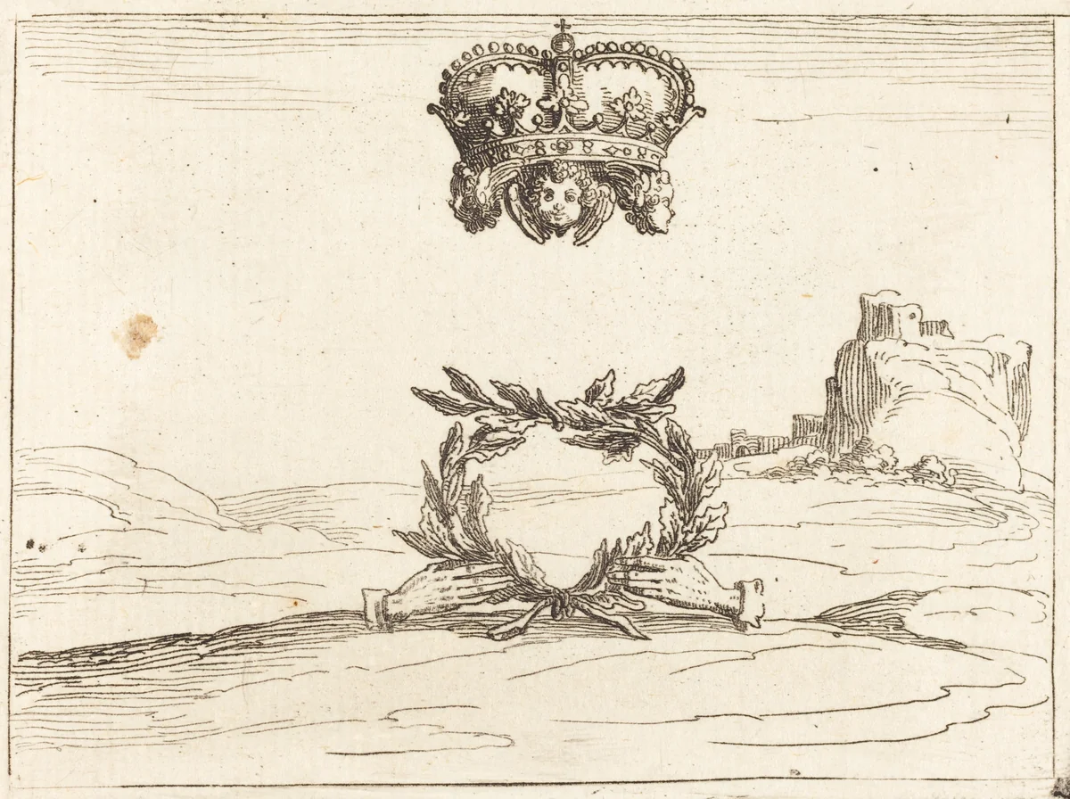 The Two Crowns by Jacques Callot, print, 1592-1635