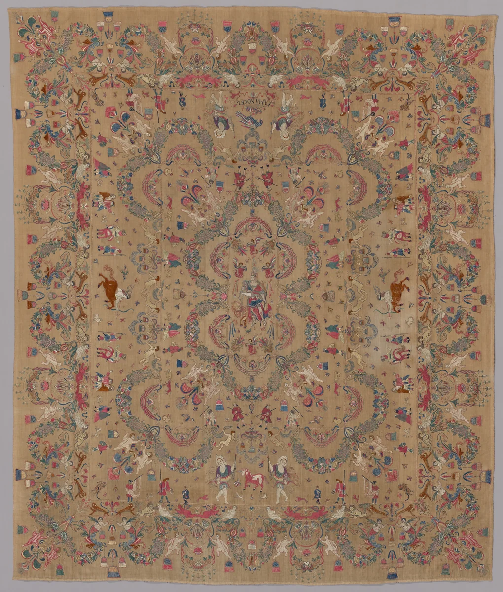 Embroidery with Allegorical and Mythological Motifs by Peru, probably Lima, textile, 1660-1669