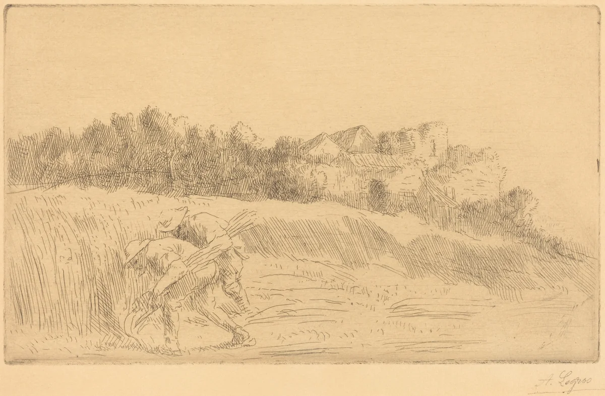 Harvesters (Les moissoneurs) by Alphonse Legros, print, 1837-1911