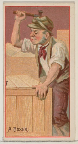 A Boxer, from the Jokes series (N87) for Duke brand cigarettes by W. Duke, Sons & Co., print, 1890