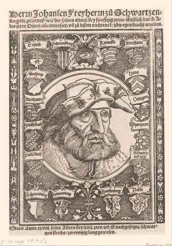 Portret van Johann von Schwarzenberg by Monogrammist BI, print, 1531