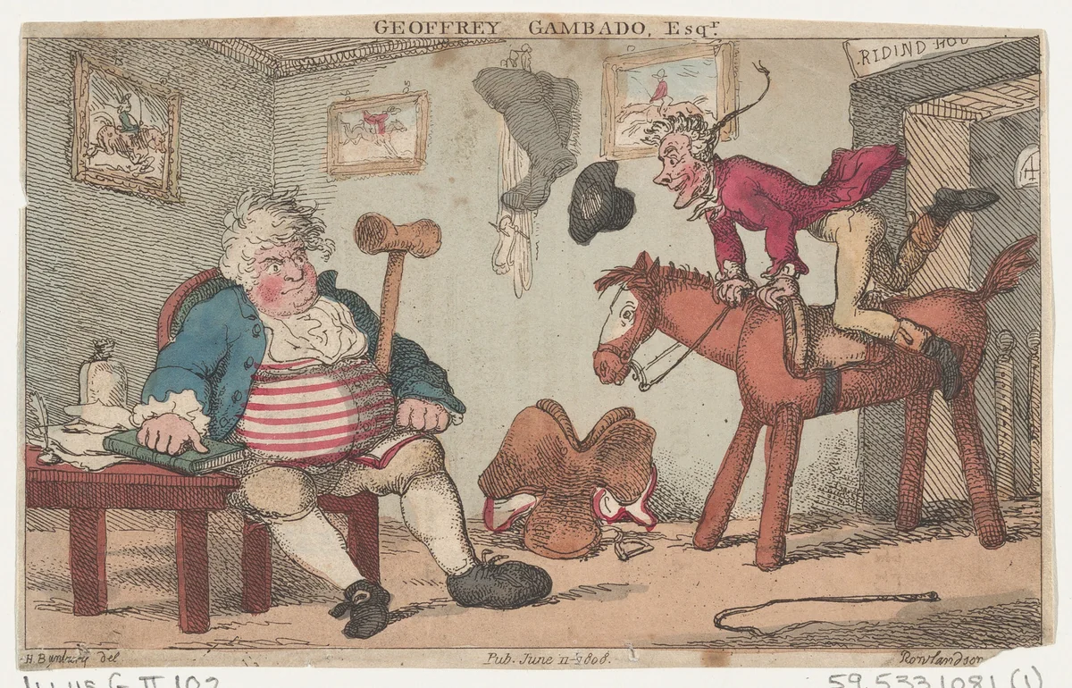 Geoffrey Gambado, Esqr. by Thomas Rowlandson, print, 1808