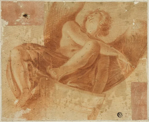 Foreshortened Angel by Antonio Correggio, drawing, 1522-1530
