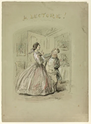 A Lecture! by Hablot Knight Browne, painting, 1835-1882