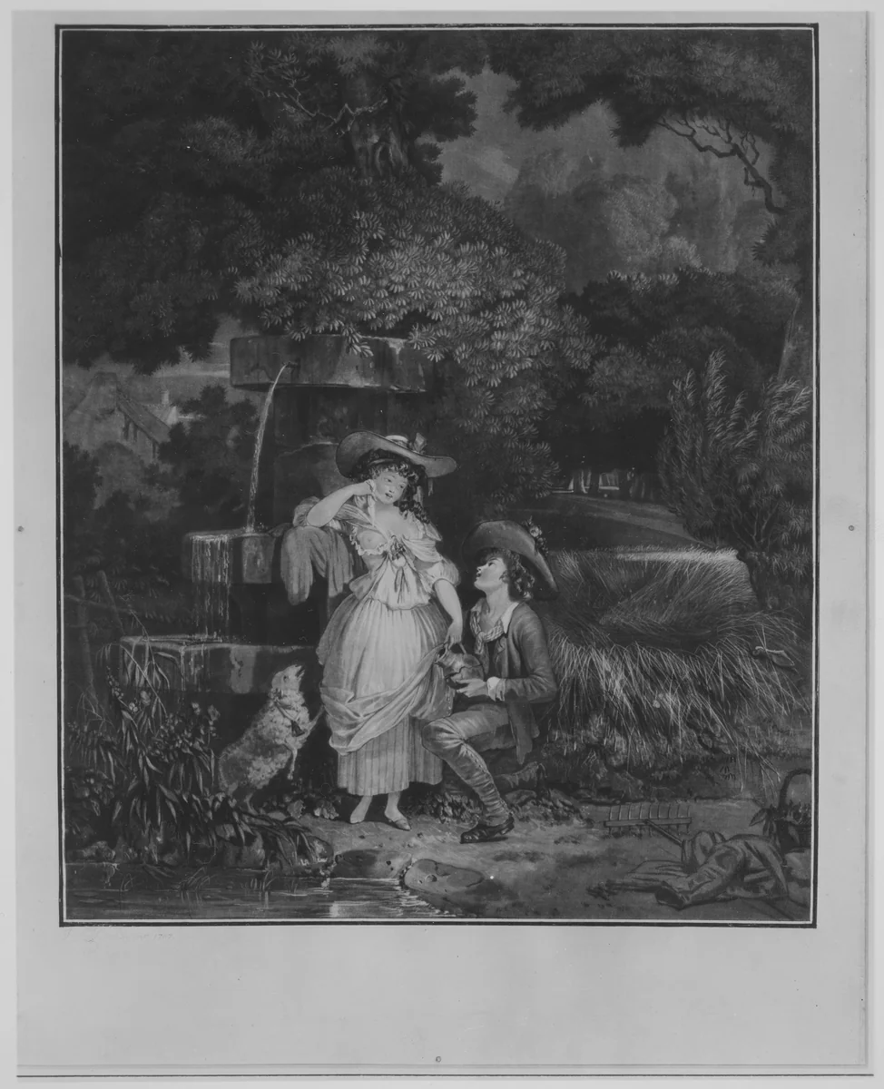Fortune and Misfortune, or The Broken Pitcher by Louis Philibert Debucourt, print, 1787