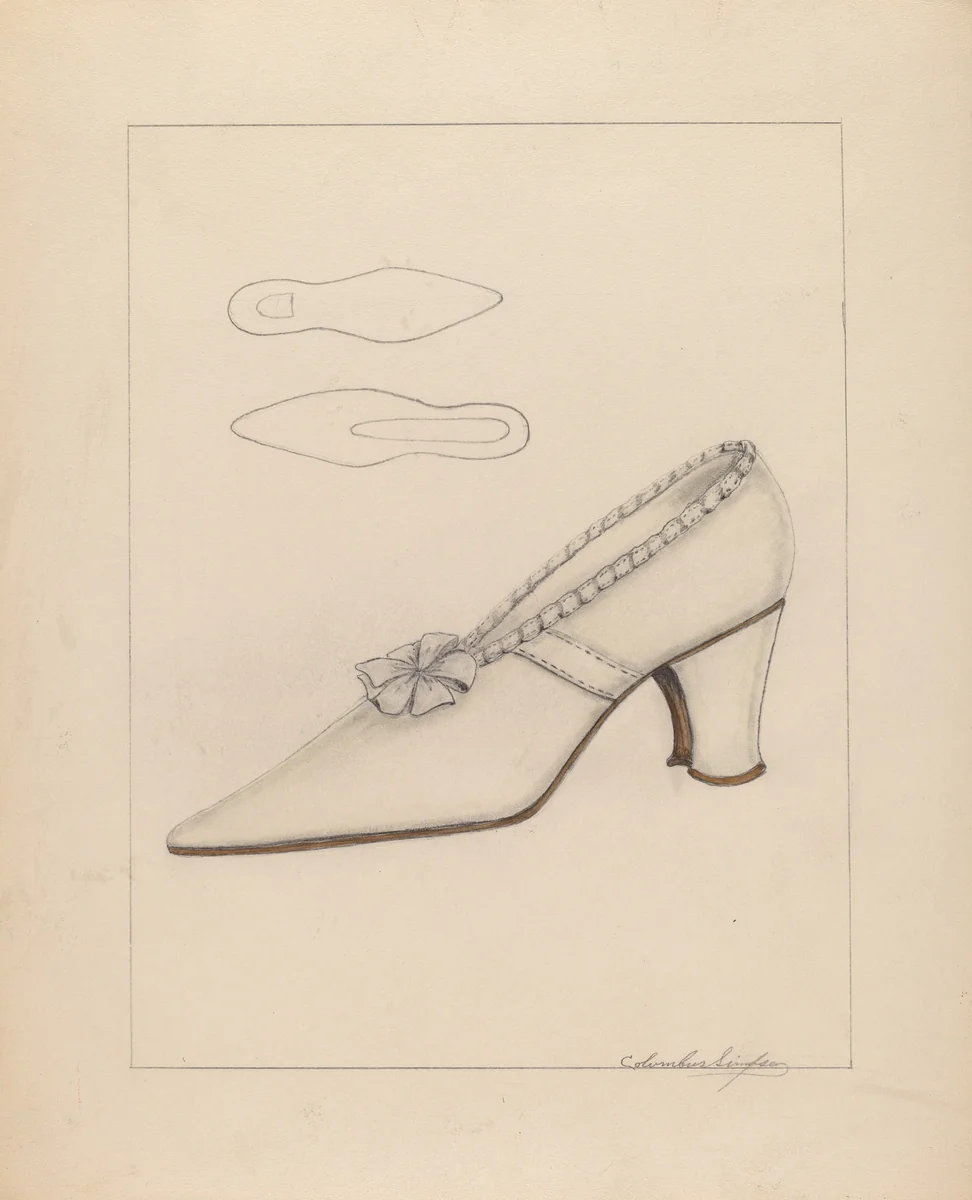 Woman's Shoe by Columbus Simpson, index of american design, 1937