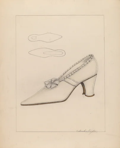 Woman's Shoe by Columbus Simpson, index of american design, 1937