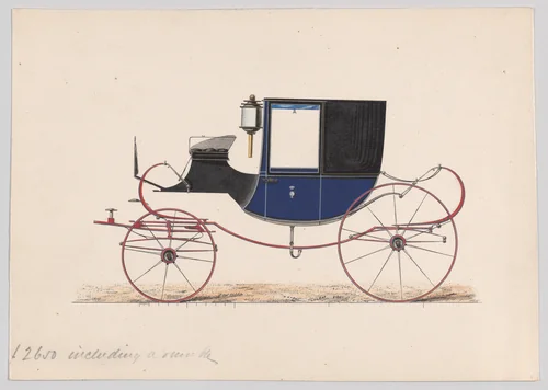 Design for Chariot D'Orsay Carriage by anonymous, print, 1865-1875