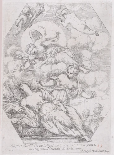 Dido on the Funeral Pyre by Giuseppe Diamantini, print, 1650-1700