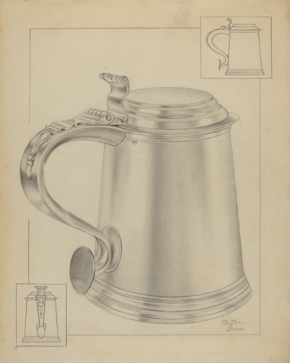 Silver Tankard by Clayton Braun, index of american design, 1936