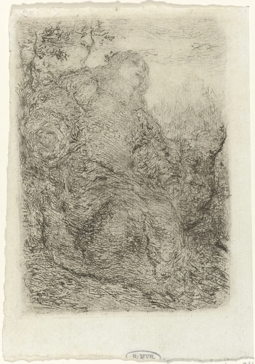 Vrouw onder een boom by Matthijs Maris, print, 1887-1888