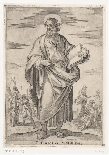 De heilige Bartolomeüs by Unknown, print, 1565-1630