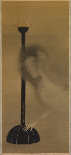 Ghost and Oil Lamp by Tani Bun'ichi, painting, 1810
