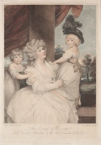 Jane, Countess of Harrington and Her Children by Francesco Bartolozzi, print, 1789