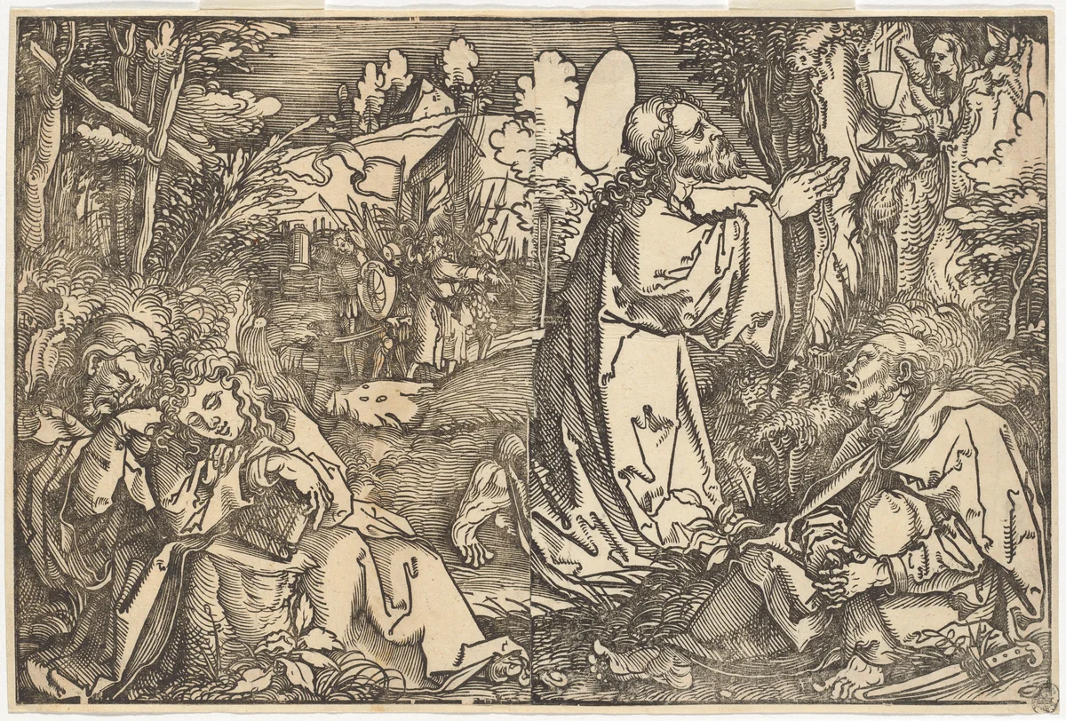Christ on the Mount of Olives by Hans Weiditz, print, 1522