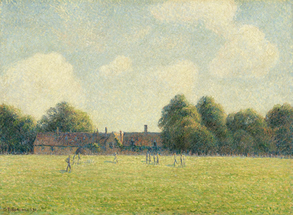 Hampton Court Green by Camille Pissarro, painting, 1891