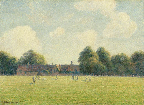 Hampton Court Green by Camille Pissarro, painting, 1891