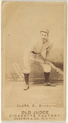 Clark, Catcher, Brooklyn, from the Old Judge series (N172) for Old Judge Cigarettes by Goodwin & Company, photograph, 1887-1890
