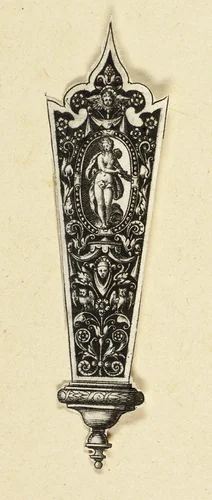 Knife Handle (Lucretia) by Theodor de Bry, print, 1583-1593