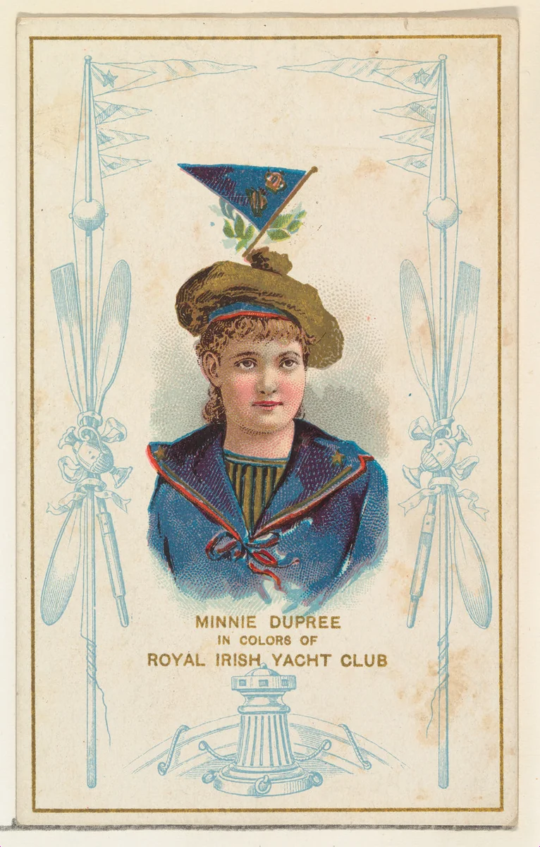 Minnie Dupree in Colors of Royal Irish Yacht Club, from the Yacht Colors of the World series (N140) issued by Duke Sons & Co. to promote Honest Long Cut Tobacco by W. Duke, Sons & Co., print, 1890