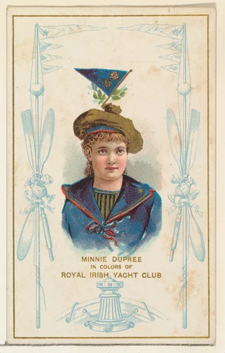 Minnie Dupree in Colors of Royal Irish Yacht Club, from the Yacht Colors of the World series (N140) issued by Duke Sons & Co. to promote Honest Long Cut Tobacco by W. Duke, Sons & Co., print, 1890