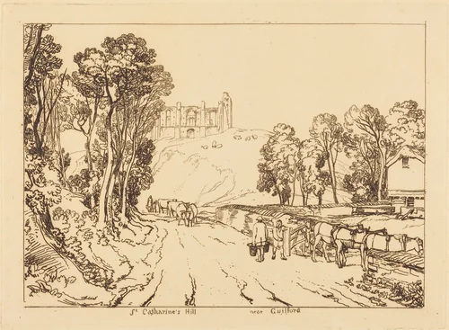 Saint Catherine's Hill Near Guilford by Joseph Turner, print, 1811