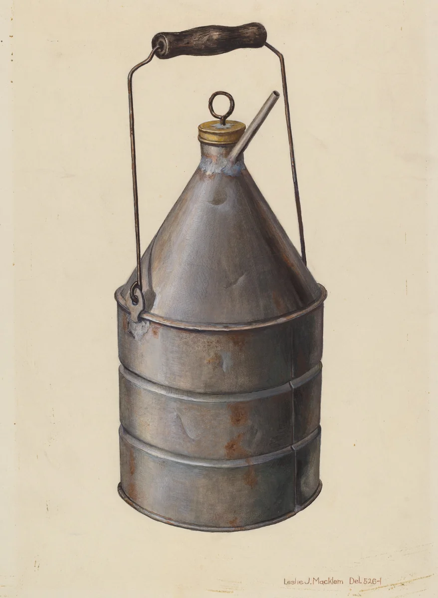 Oil Can by Leslie Macklem, index of american design, 1939
