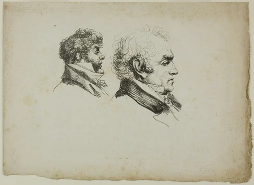 Profile Portrait of the Printers Brunet and Lasteyrie by Dominique Vivant Denon, print, 1816