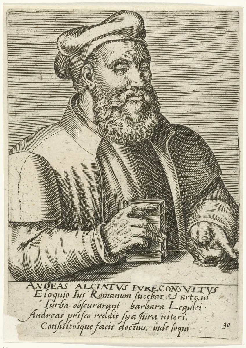 Portret van Andrea Alciati by anonymous, print, 1567-1650