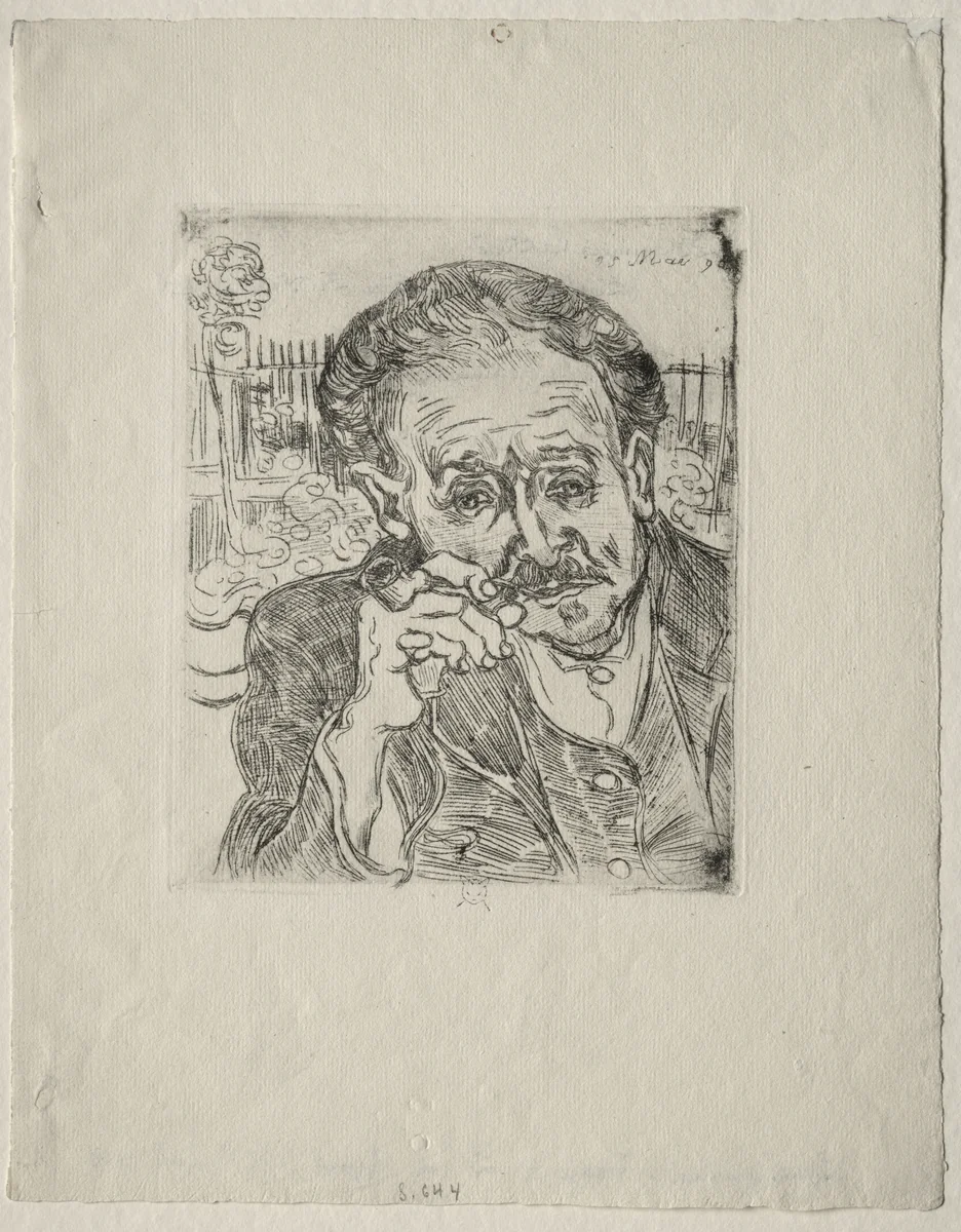 Dr. Gachet by Vincent van Gogh, print, 1890