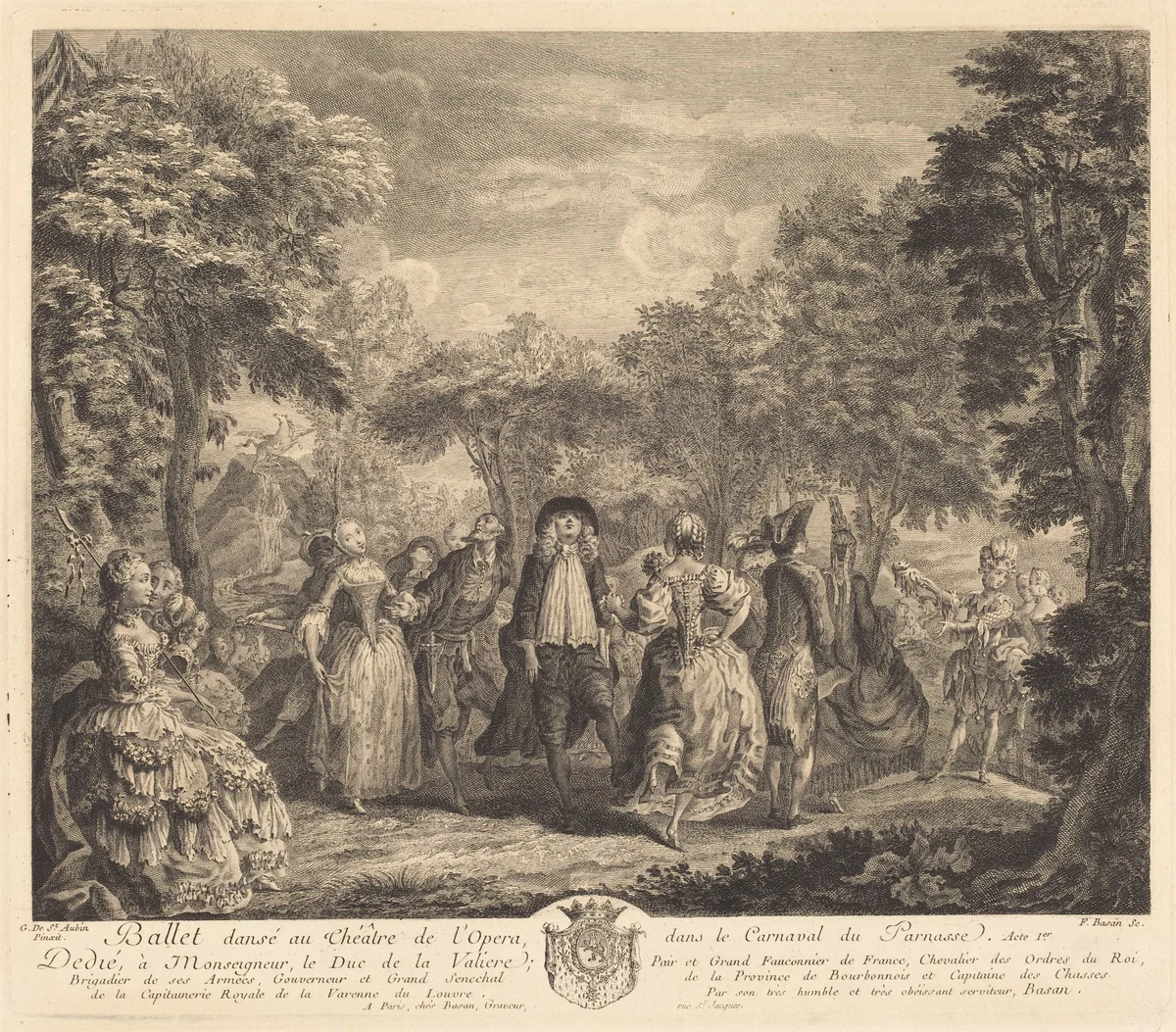 Ballet at the Opera by Pierre-François Basan; Gabriel de Saint-Aubin, print, 1761