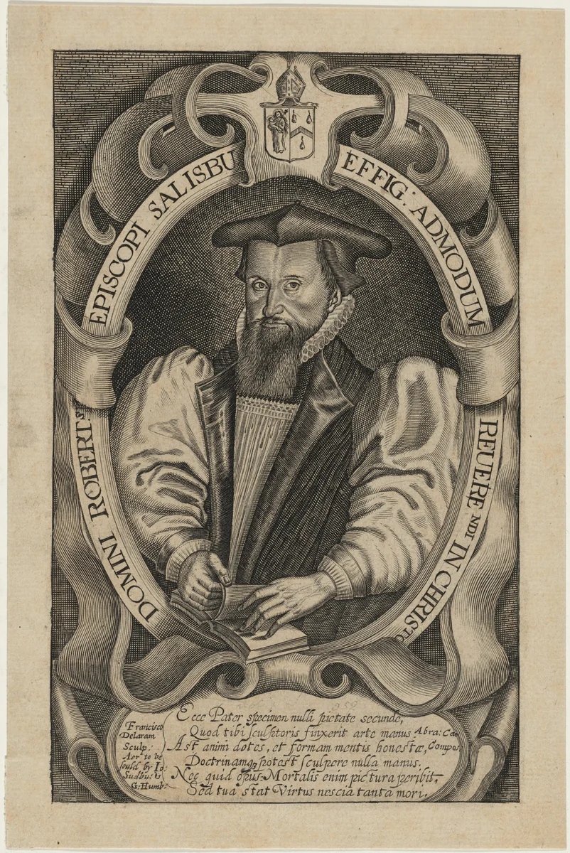 Domini Robert Episcopi Salisbury (Robert Abbot, Bishop of Salisbury) by Francis Delaram, print, 1590-1627