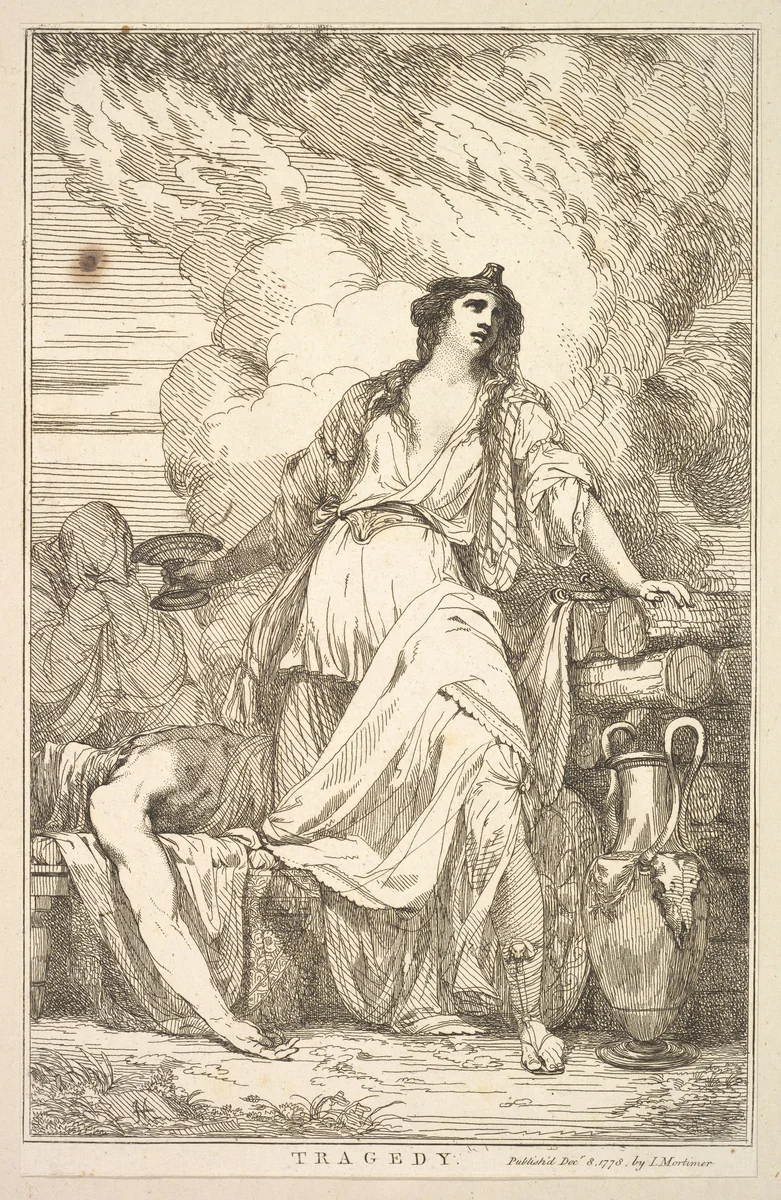 Tragedy, from "Fifteen Etchings Dedicated to Sir Joshua Reynolds" by John Hamilton Mortimer, print, 1778