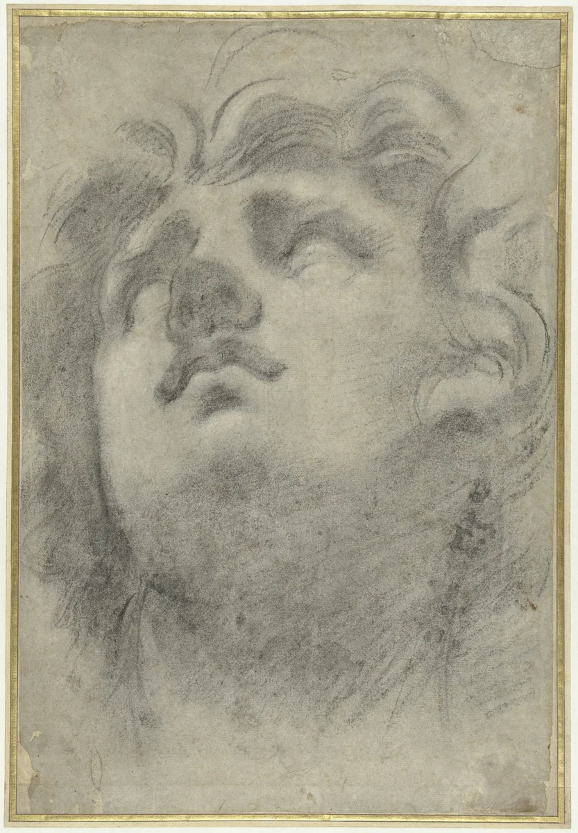 Buste van de stervende Alexander by Annibale Carracci, drawing, 1595-1609