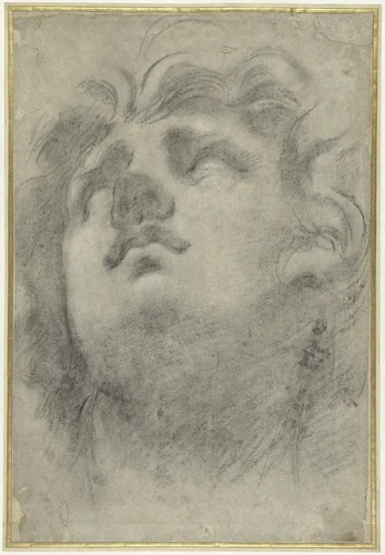 Buste van de stervende Alexander by Annibale Carracci, drawing, 1595-1609